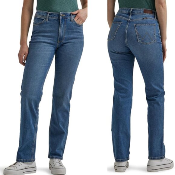 Wrangler Women’s High Rise True Straight Fit Jeans – Ocean Medium 30x32 (10) NWT - Picture 1 of 7